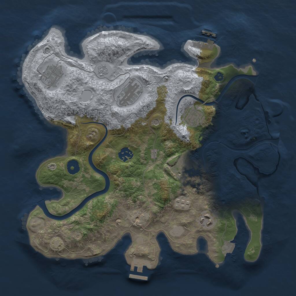 Rust Map: Procedural Map, Size: 3250, Seed: 965174092, 13 Monuments