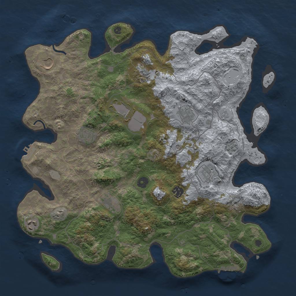 Rust Map: Procedural Map, Size: 4000, Seed: 2019190251, 19 Monuments