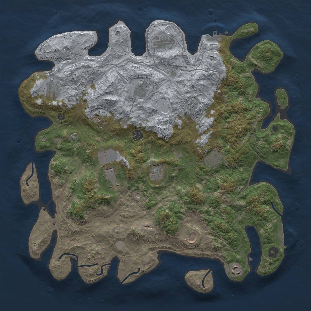 Rust Map: Procedural Map, Size: 4250, Seed: 1134601965, 20 Monuments