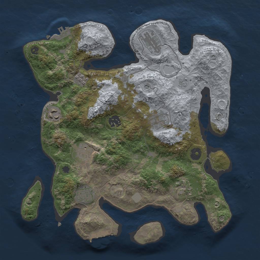 Rust Map: Procedural Map, Size: 3250, Seed: 776814569, 17 Monuments