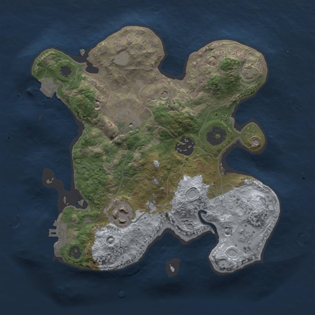 Rust Map: Procedural Map, Size: 2500, Seed: 15151515, 10 Monuments