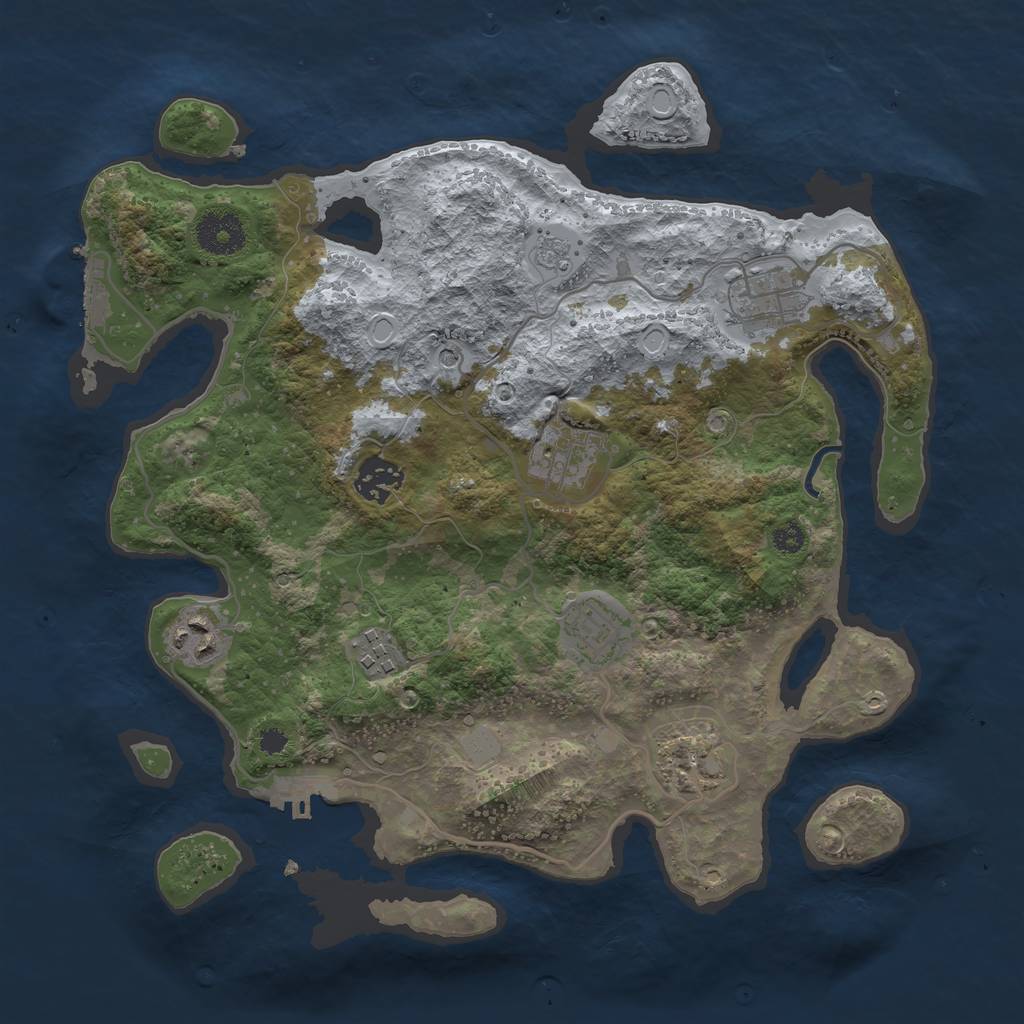 Rust Map: Procedural Map, Size: 3300, Seed: 1561411333, 16 Monuments