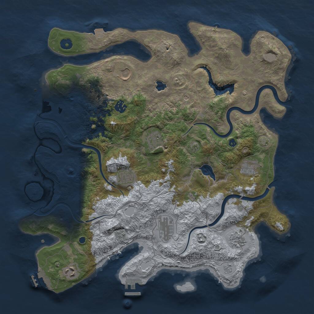 Rust Map: Procedural Map, Size: 4000, Seed: 479257519, 15 Monuments