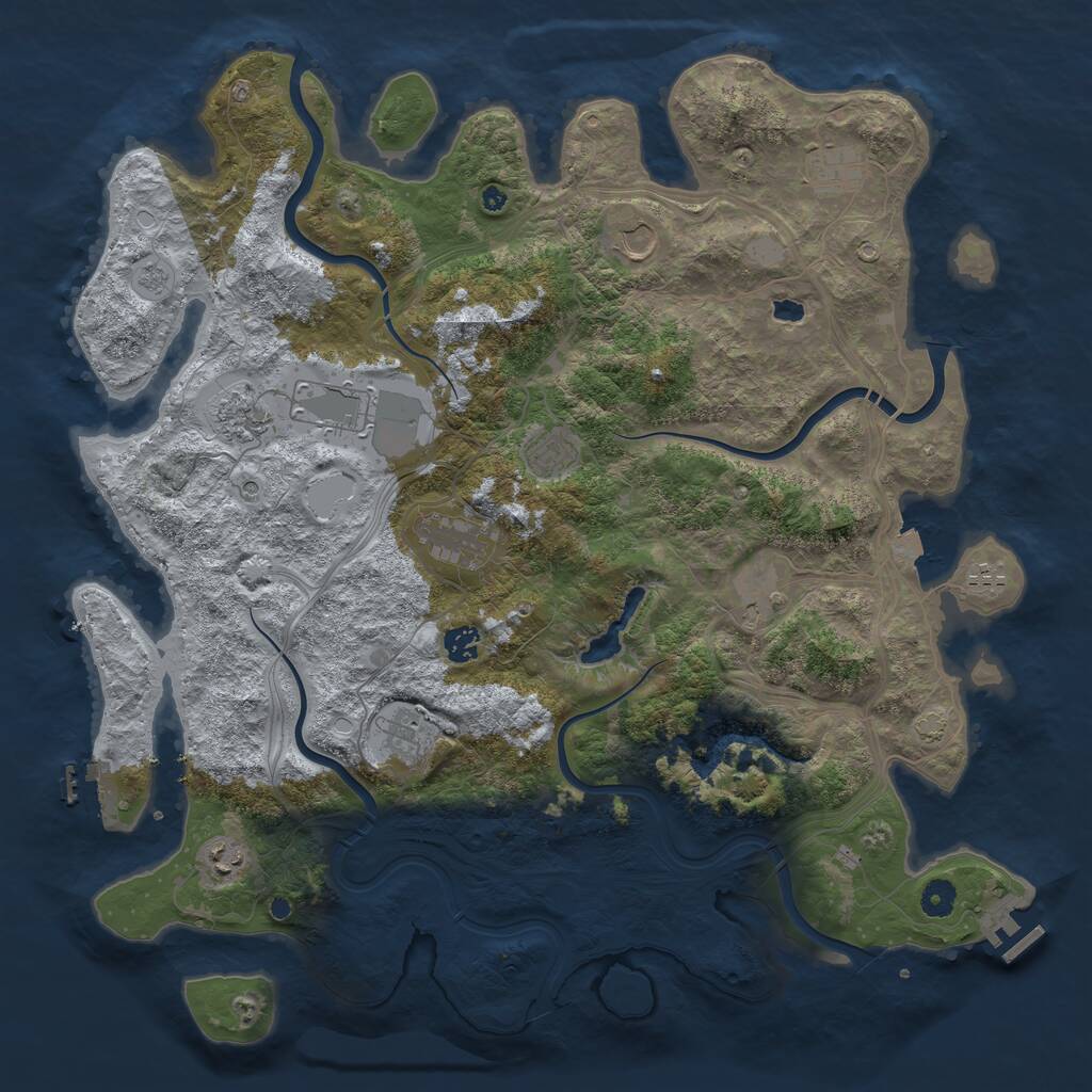 Rust Map: Procedural Map, Size: 4450, Seed: 1467239899, 17 Monuments