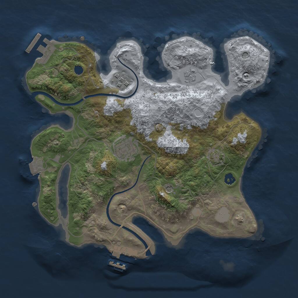 Rust Map: Procedural Map, Size: 2682, Seed: 4632, 8 Monuments