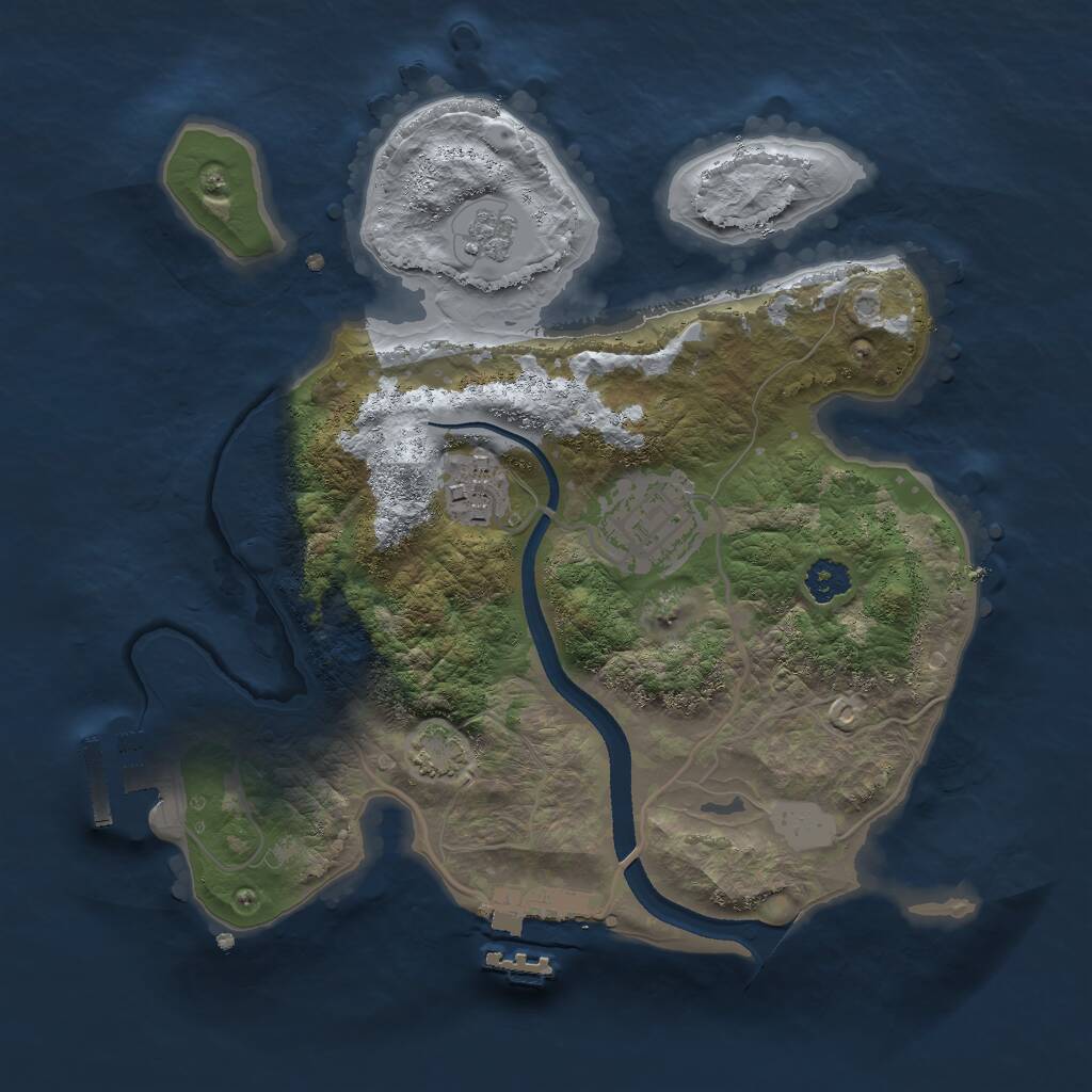 Rust Map: Procedural Map, Size: 2500, Seed: 123567, 7 Monuments