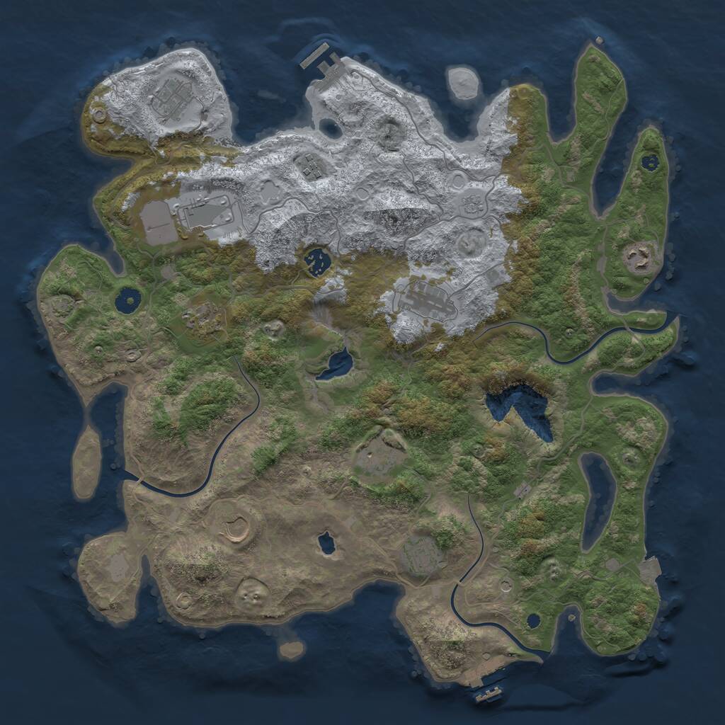 Rust Map: Procedural Map, Size: 4235, Seed: 45353, 16 Monuments
