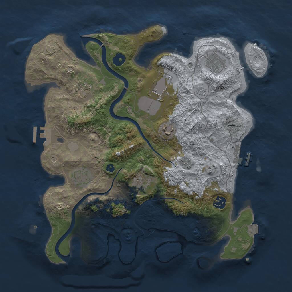 Rust Map: Procedural Map, Size: 3500, Seed: 26969, 14 Monuments