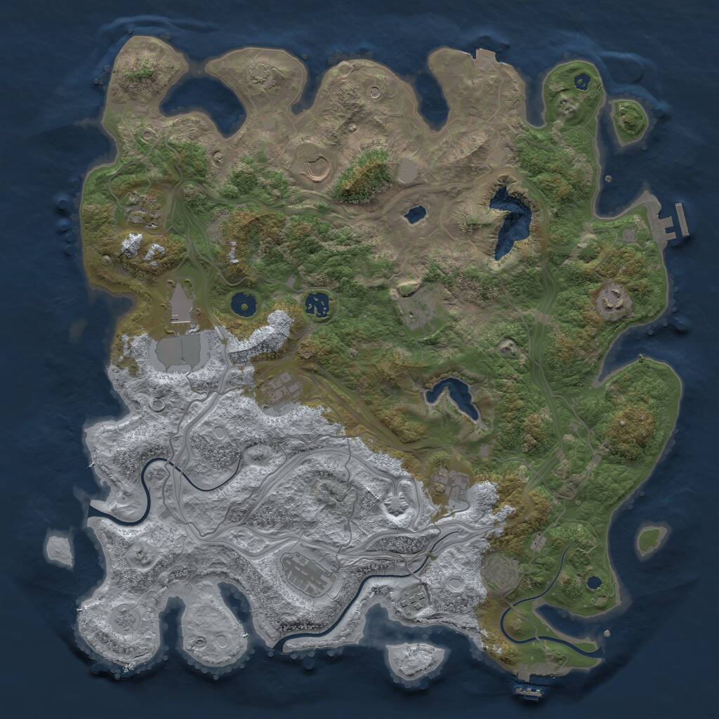 Rust Map: Procedural Map, Size: 4300, Seed: 13647, 17 Monuments
