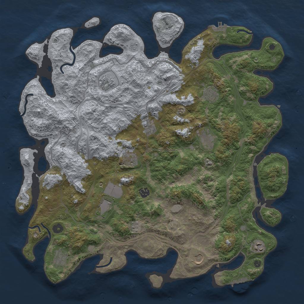 Rust Map: Procedural Map, Size: 4500, Seed: 740061080, 20 Monuments