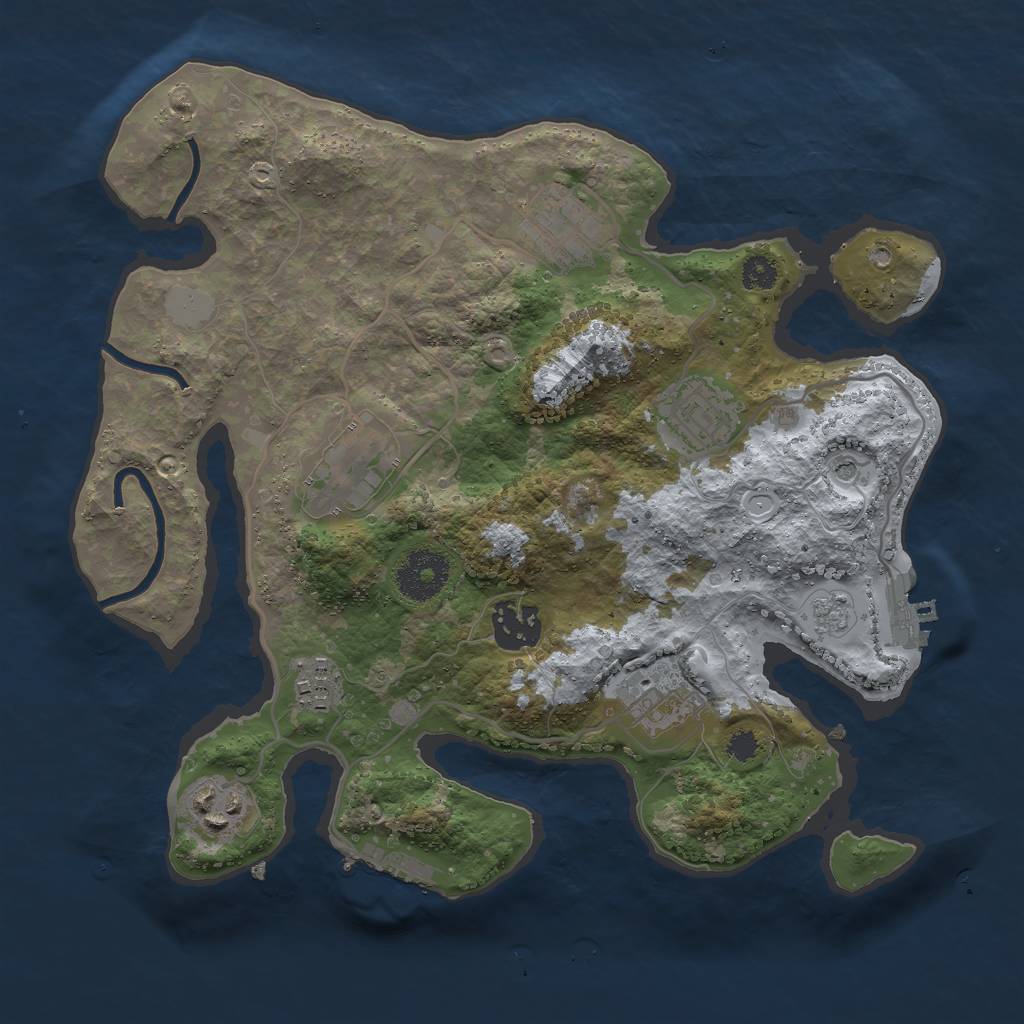 Rust Map: Procedural Map, Size: 3000, Seed: 5796130, 16 Monuments