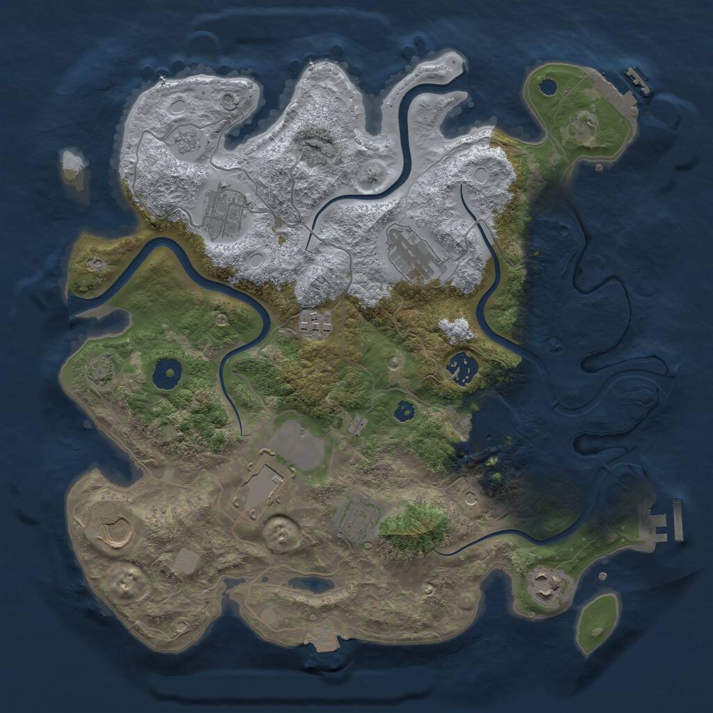 Rust Map: Procedural Map, Size: 3500, Seed: 85298512, 15 Monuments