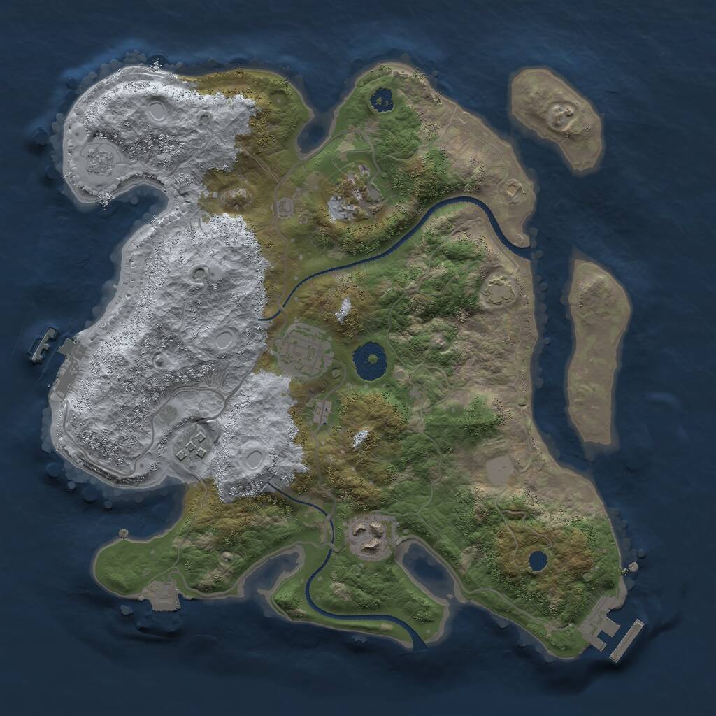 Rust Map: Procedural Map, Size: 3000, Seed: 8765309, 9 Monuments