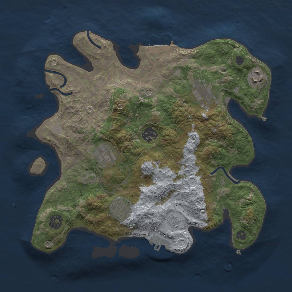 Rust Map: Procedural Map, Size: 3000, Seed: 28242, 14 Monuments