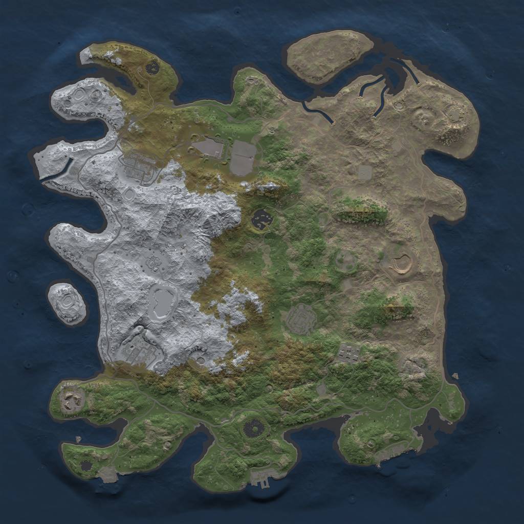 Rust Map: Procedural Map, Size: 4000, Seed: 1804883048, 16 Monuments
