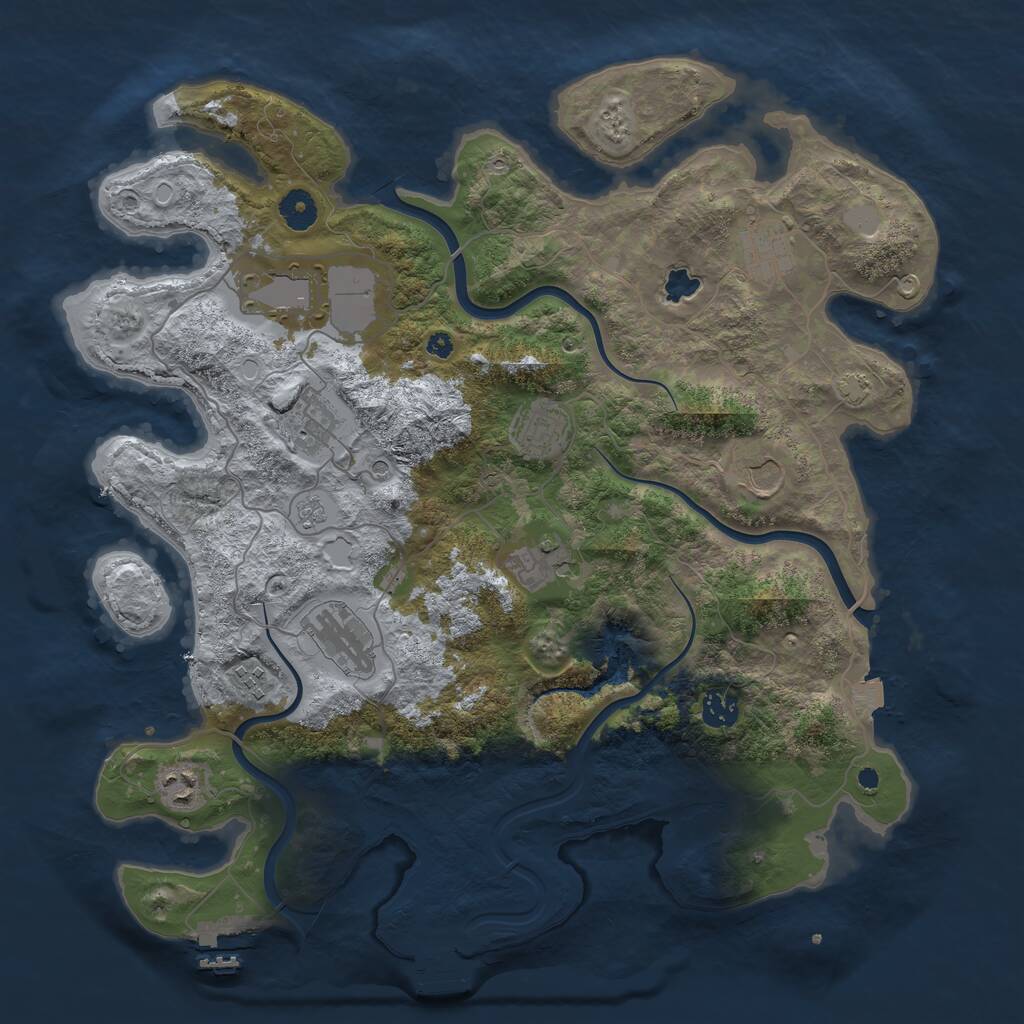 Rust Map: Procedural Map, Size: 4000, Seed: 1804883048, 16 Monuments