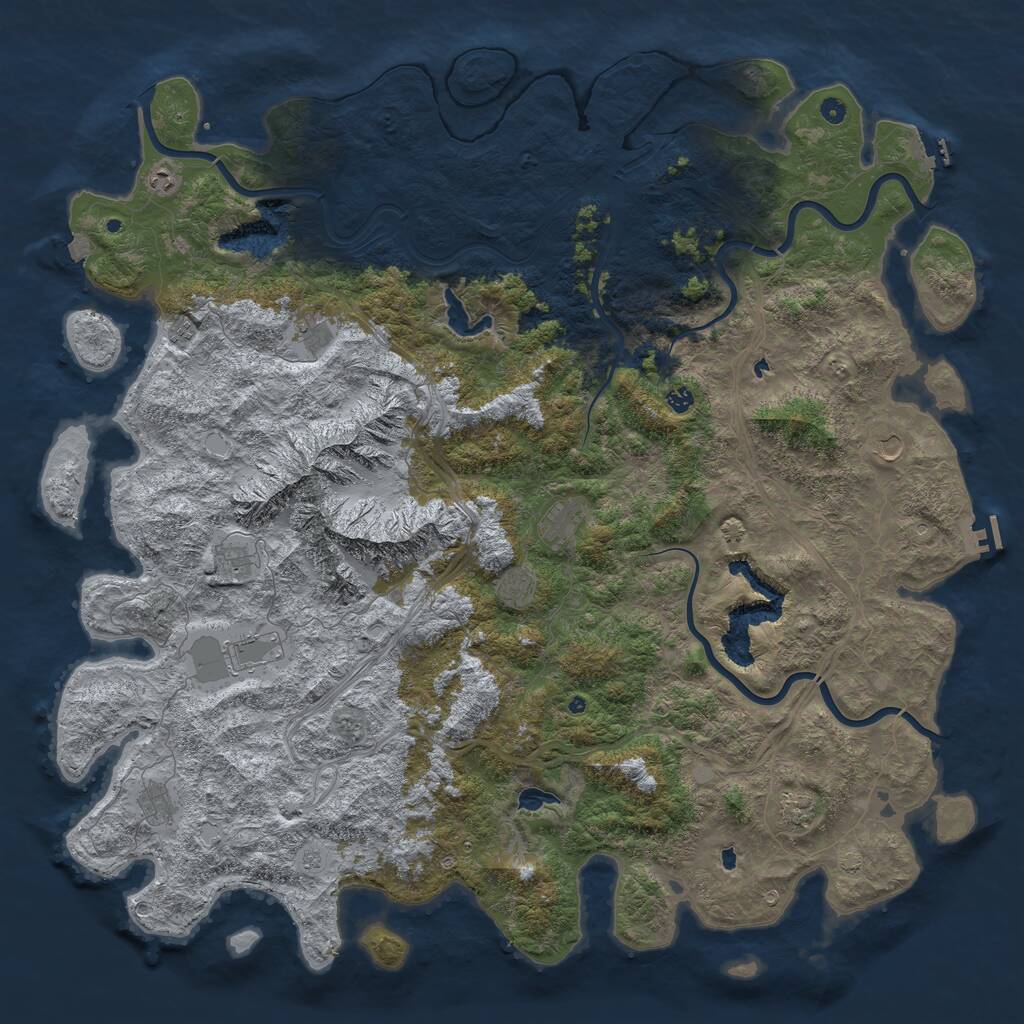 Rust Map: Procedural Map, Size: 6000, Seed: 60304949, 17 Monuments