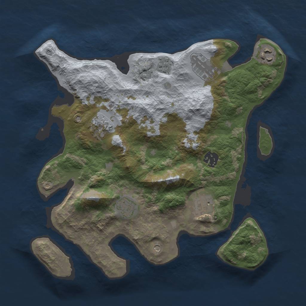 Rust Map: Barren, Size: 3100, Seed: 899419740, 10 Monuments