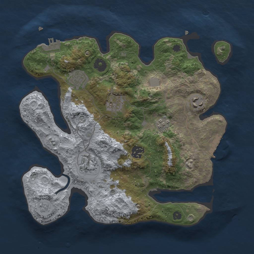 Rust Map: Procedural Map, Size: 3000, Seed: 2553658, 15 Monuments
