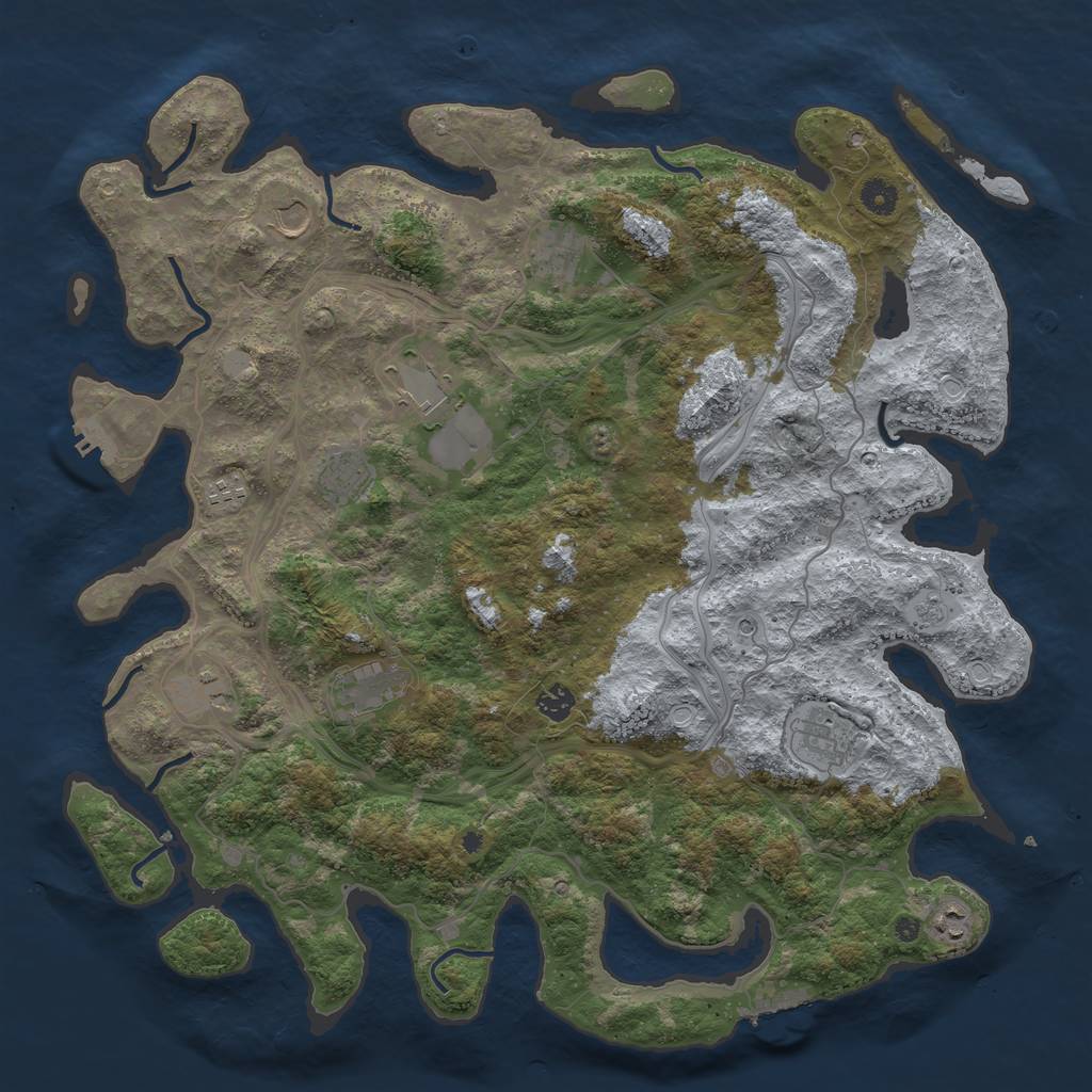 Rust Map: Procedural Map, Size: 4499, Seed: 22469225, 19 Monuments