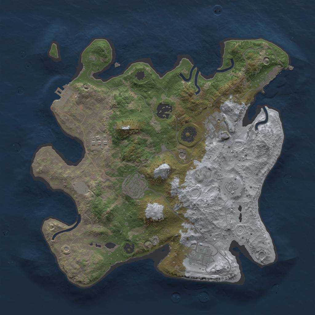 Rust Map: Procedural Map, Size: 3000, Seed: 1435, 14 Monuments