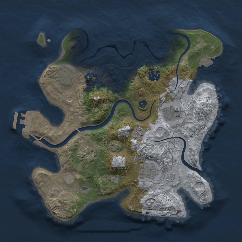 Rust Map: Procedural Map, Size: 3000, Seed: 1435, 11 Monuments