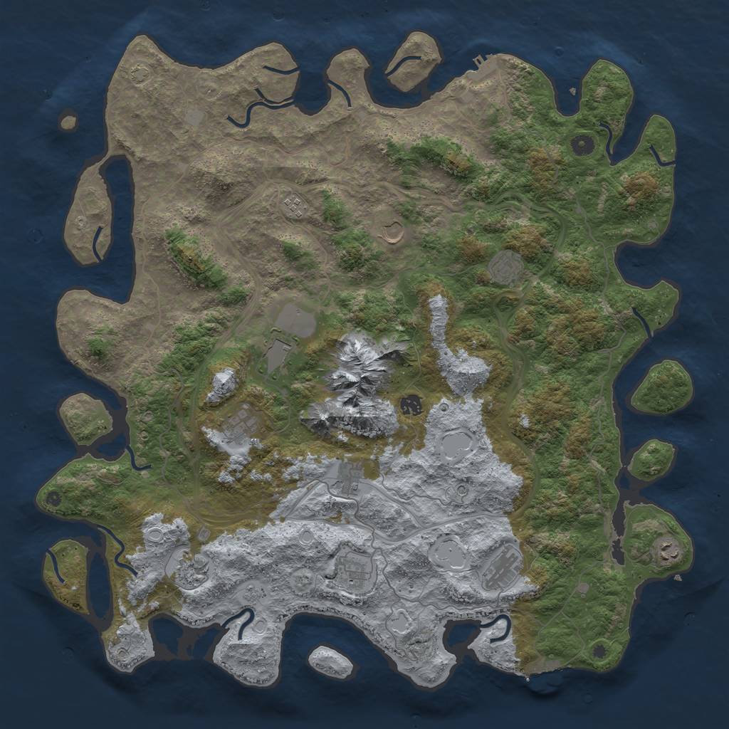 Rust Map: Procedural Map, Size: 5000, Seed: 567567, 19 Monuments