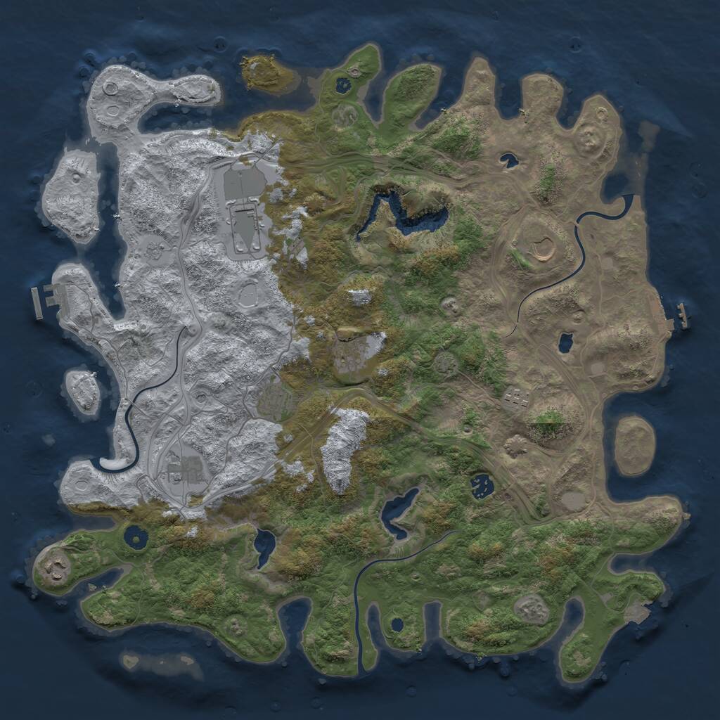 Rust Map: Procedural Map, Size: 4500, Seed: 12360, 14 Monuments