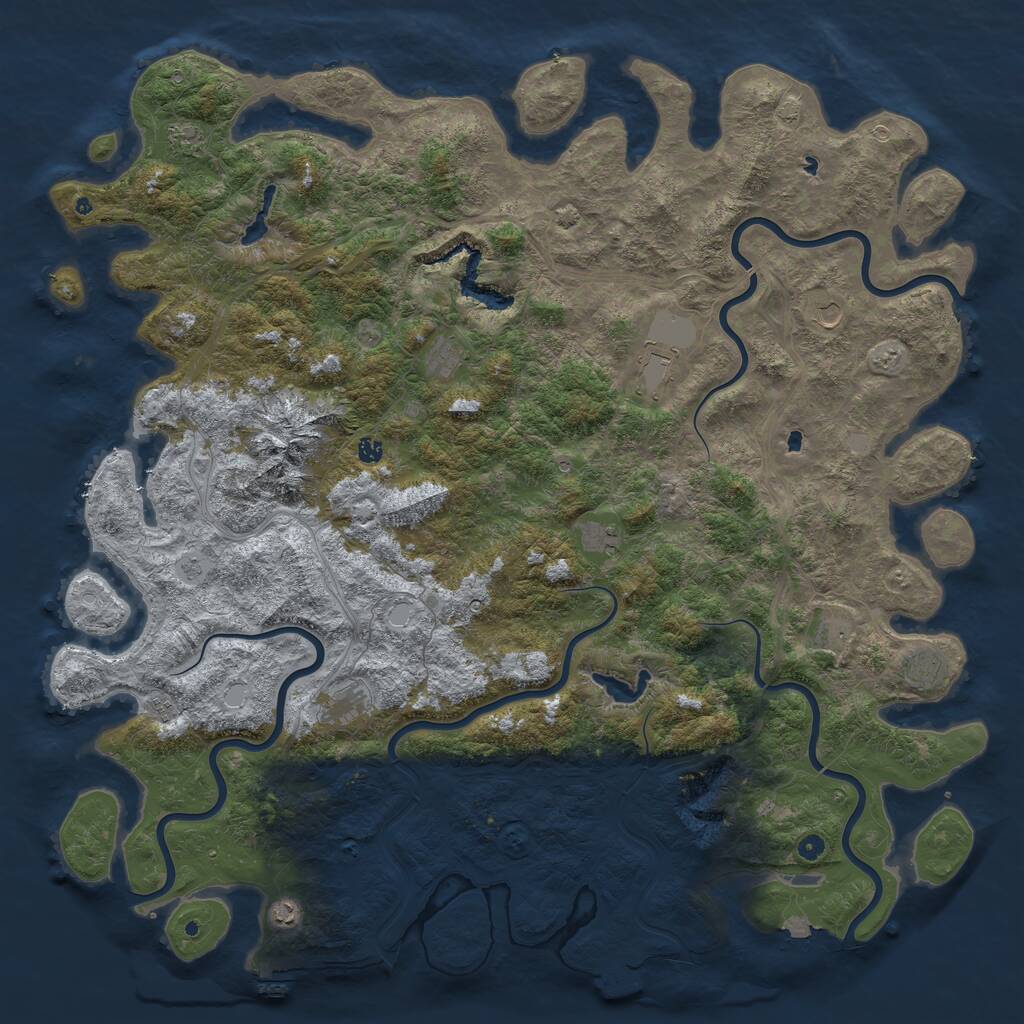 Rust Map: Procedural Map, Size: 6000, Seed: 1572595785, 17 Monuments