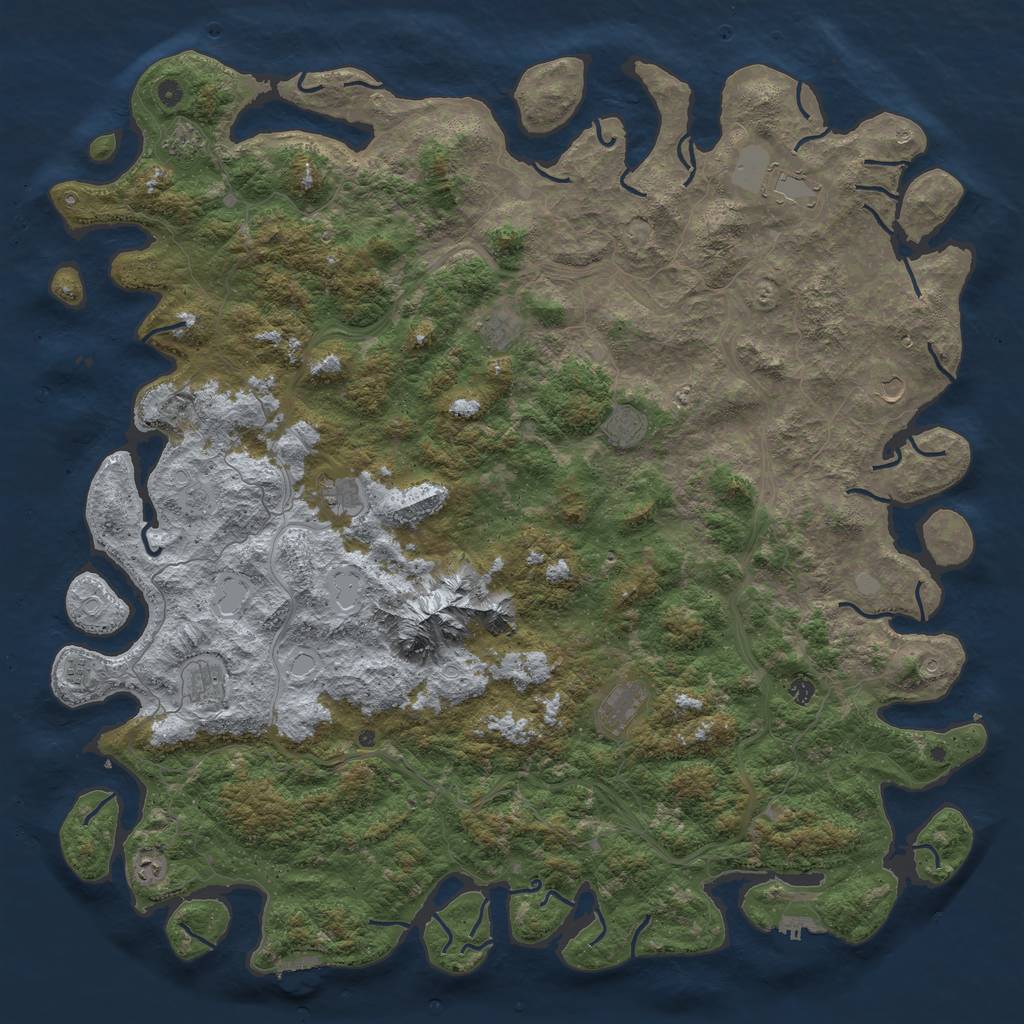 Rust Map: Procedural Map, Size: 6000, Seed: 1572595785, 20 Monuments