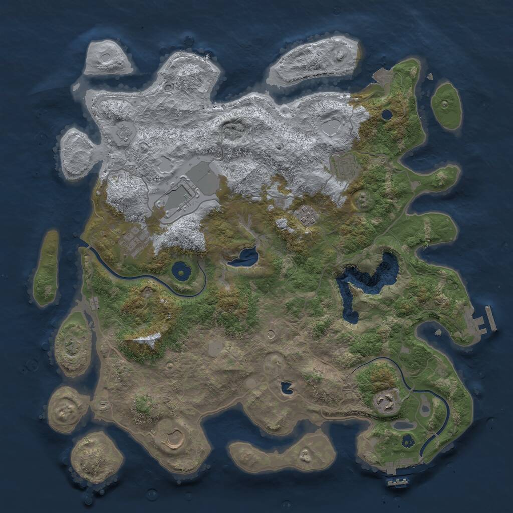 Rust Map: Procedural Map, Size: 4000, Seed: 537551839, 12 Monuments