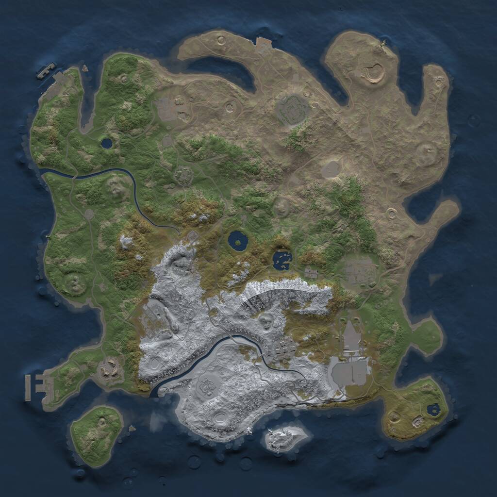 Rust Map: Procedural Map, Size: 3750, Seed: 185420811, 15 Monuments