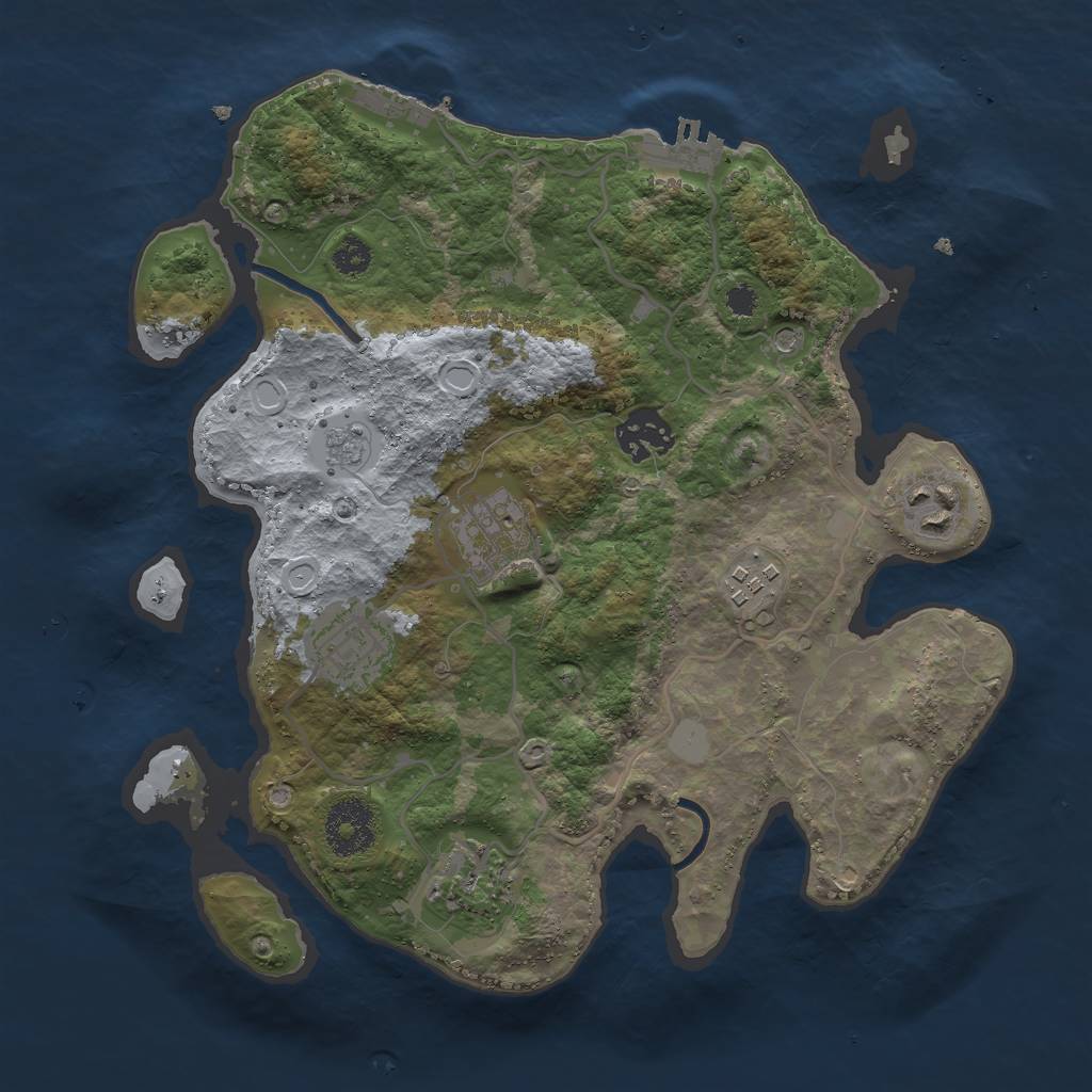 Rust Map: Procedural Map, Size: 3000, Seed: 46013253, 15 Monuments