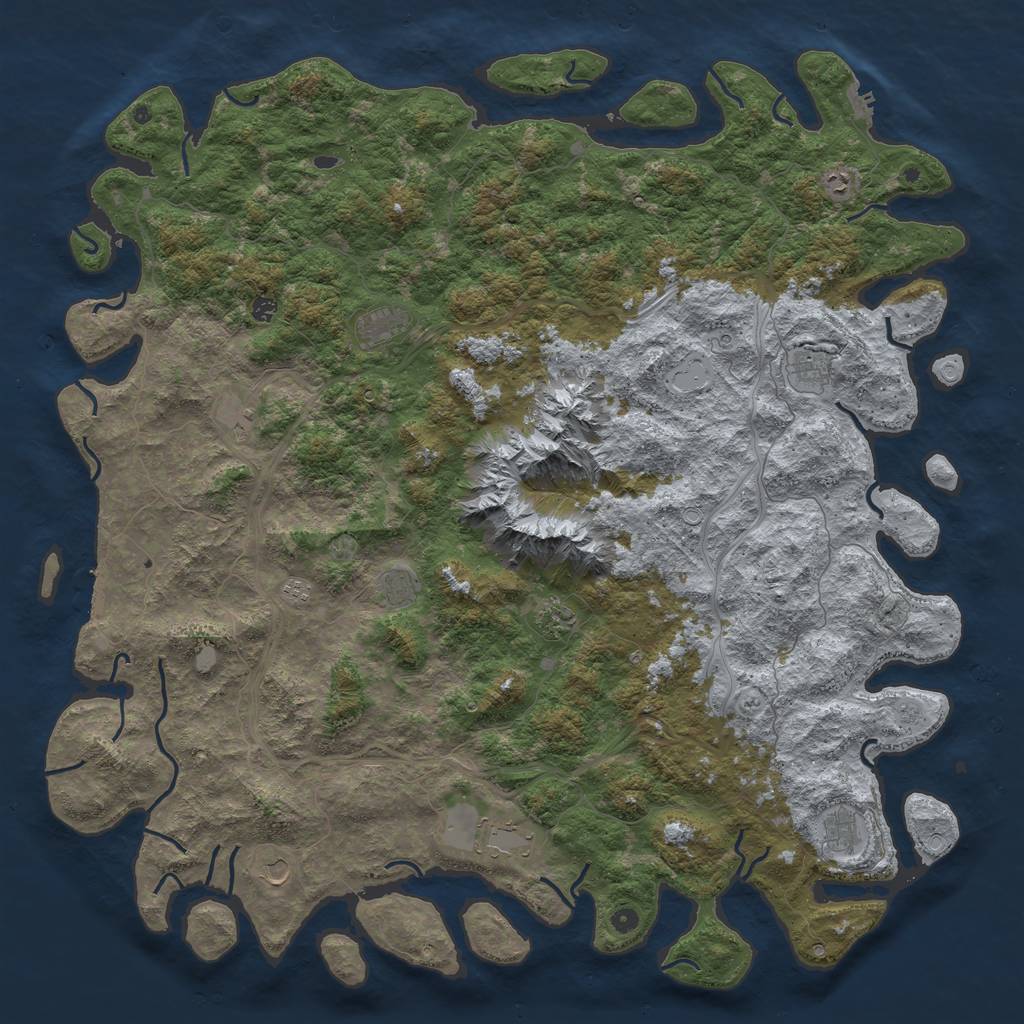 Rust Map: Procedural Map, Size: 6000, Seed: 158942, 20 Monuments