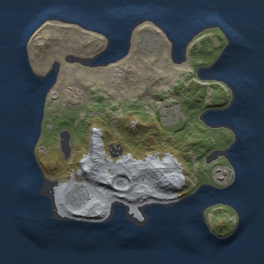 Rust Map: Barren, Size: 2800, Seed: 517287309, 10 Monuments