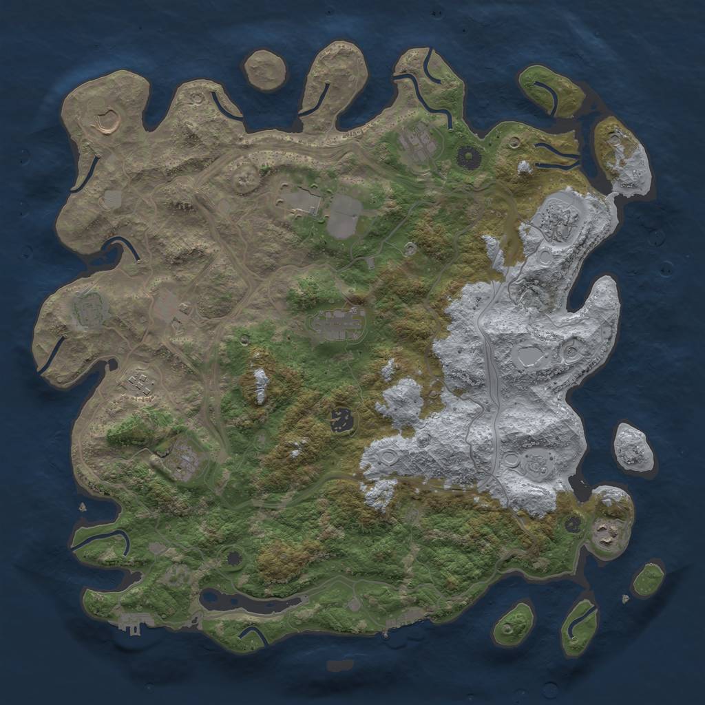 Rust Map: Procedural Map, Size: 4300, Seed: 1594461926, 20 Monuments