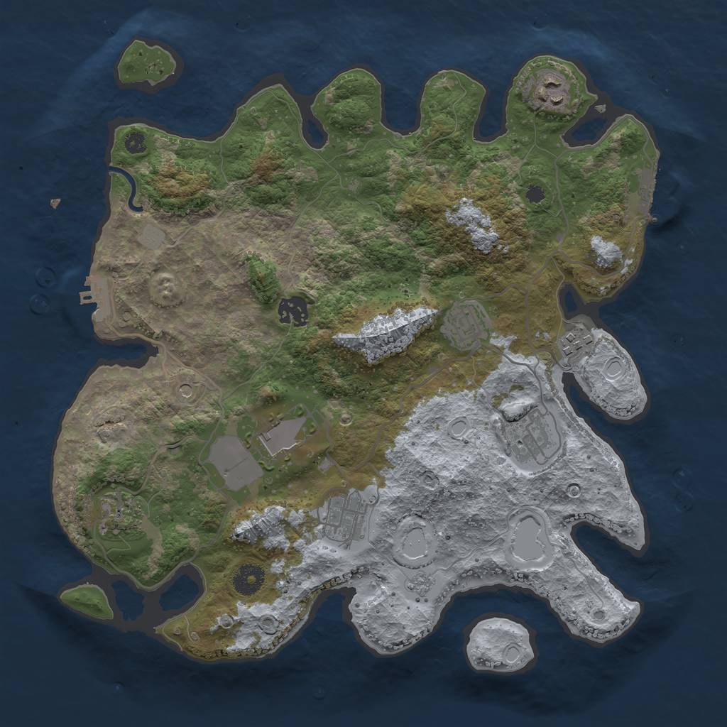 Rust Map: Procedural Map, Size: 3500, Seed: 10062022, 17 Monuments