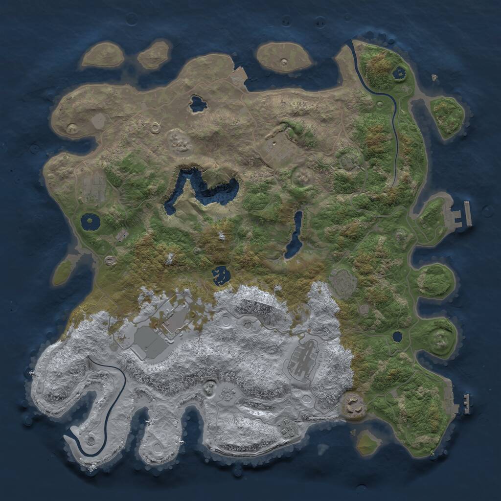 Rust Map: Procedural Map, Size: 4000, Seed: 7834564, 14 Monuments