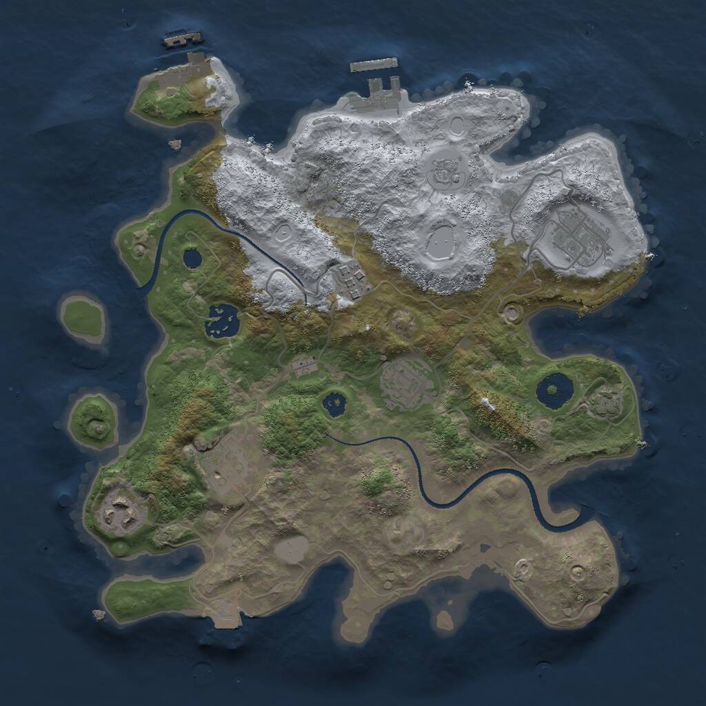 Rust Map: Procedural Map, Size: 3000, Seed: 1510750125, 11 Monuments