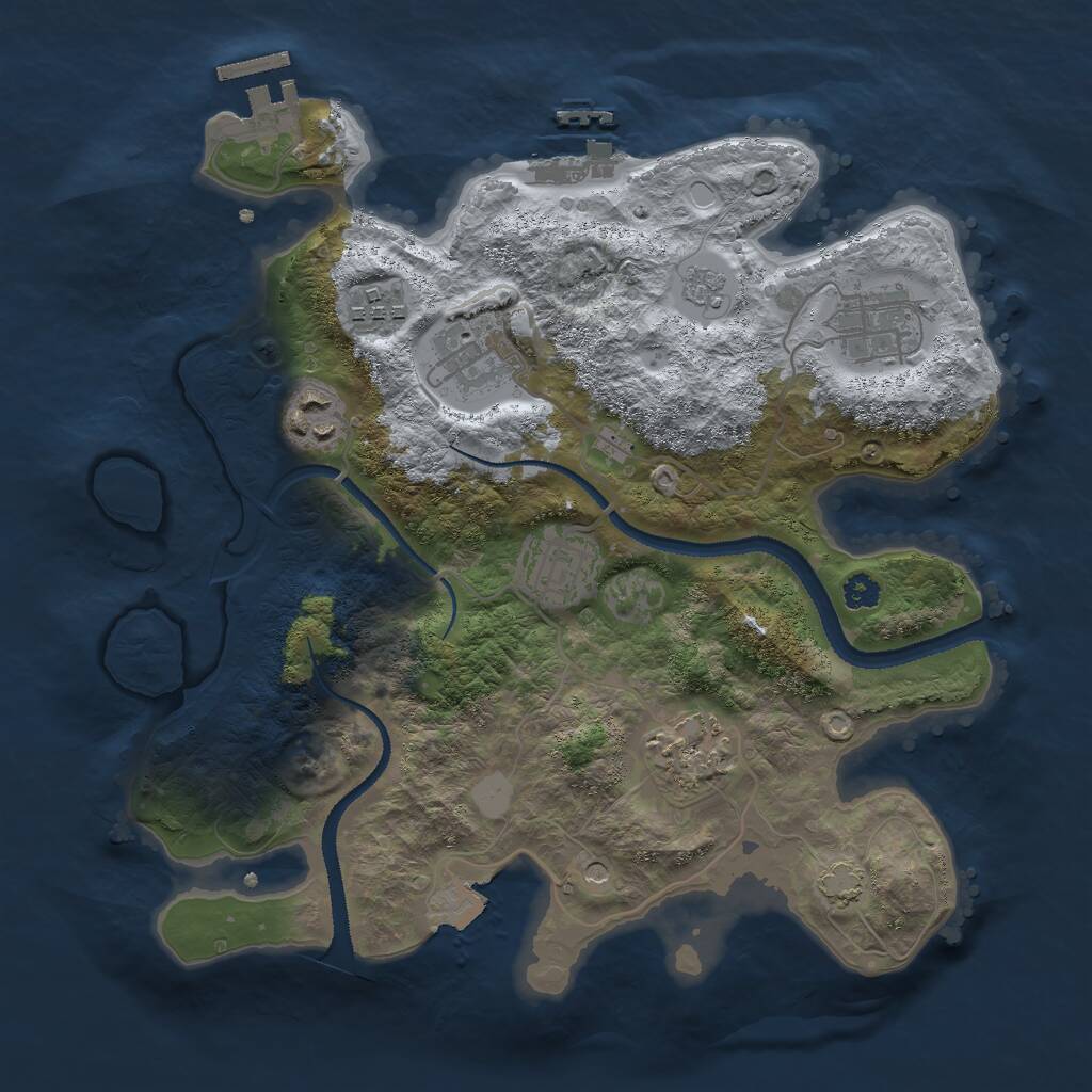 Rust Map: Procedural Map, Size: 3000, Seed: 1510750125, 12 Monuments