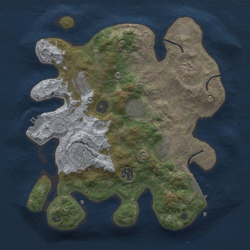 Rust Map: Procedural Map, Size: 3000, Seed: 17139, 15 Monuments