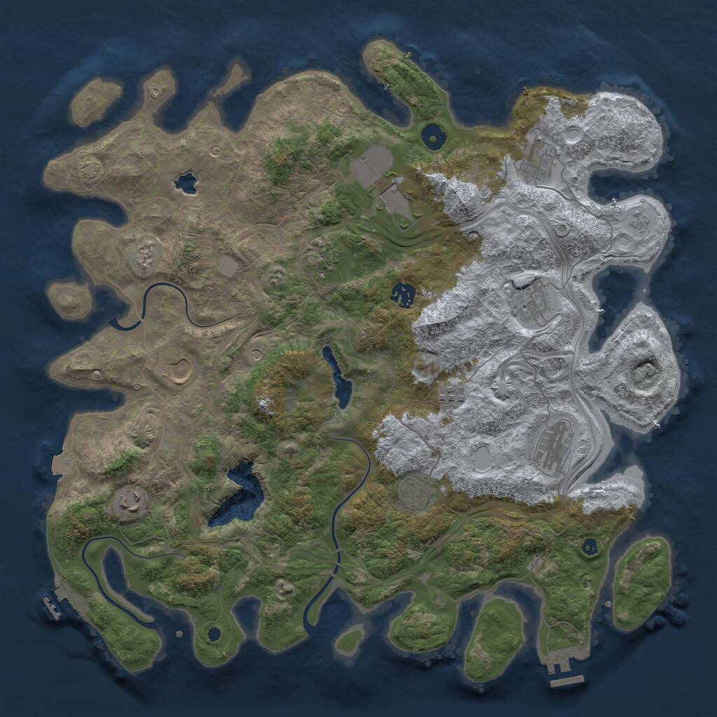 Rust Map: Procedural Map, Size: 4300, Seed: 1780114652, 16 Monuments