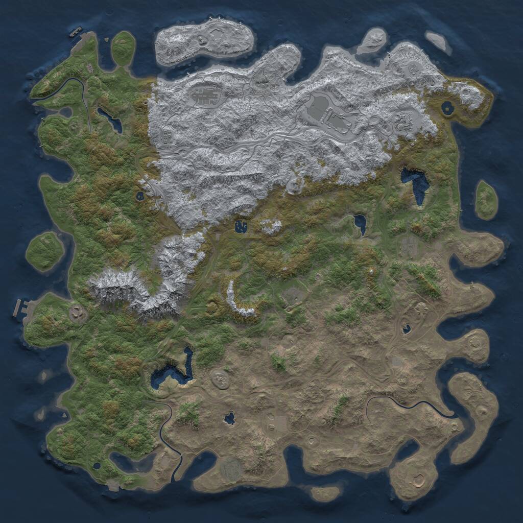 Rust Map: Procedural Map, Size: 6000, Seed: 126, 17 Monuments