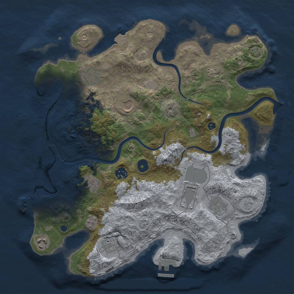 Rust Map: Procedural Map, Size: 3700, Seed: 9752489, 16 Monuments