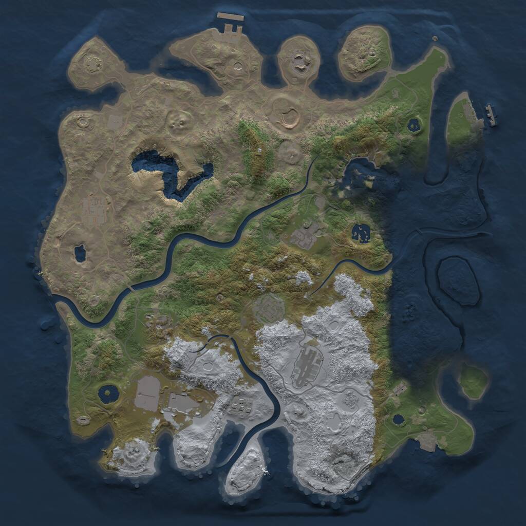 Rust Map: Procedural Map, Size: 4000, Seed: 93444114, 16 Monuments