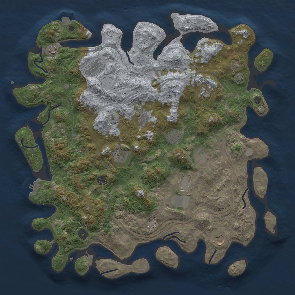 Rust Map: Procedural Map, Size: 4500, Seed: 56863743, 18 Monuments