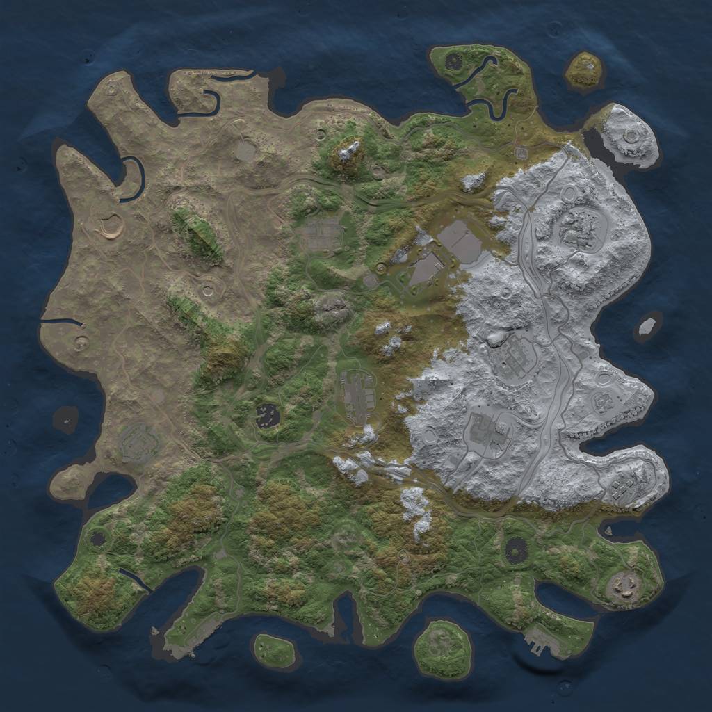 Rust Map: Procedural Map, Size: 4250, Seed: 454123225, 20 Monuments