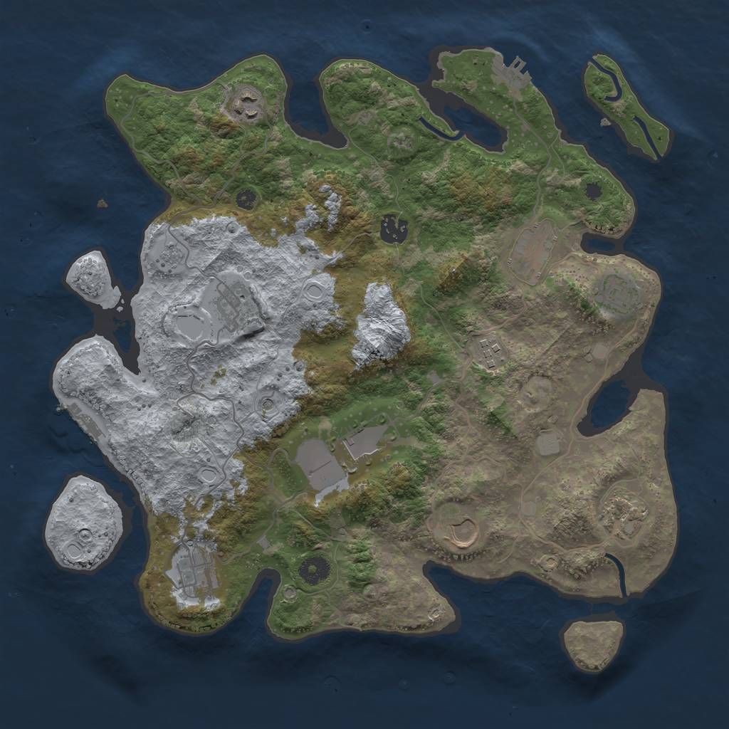 Rust Map: Procedural Map, Size: 3750, Seed: 862010233, 19 Monuments