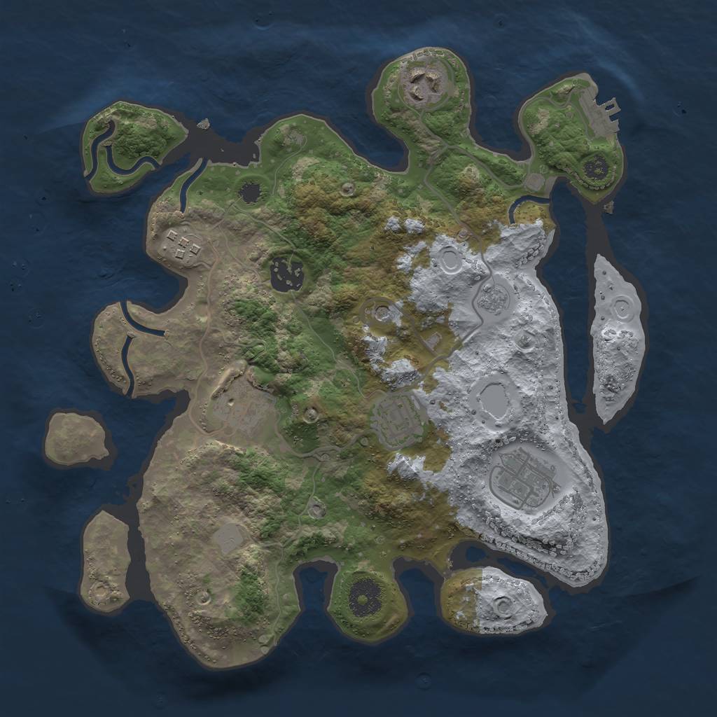 Rust Map: Procedural Map, Size: 3000, Seed: 99795, 14 Monuments
