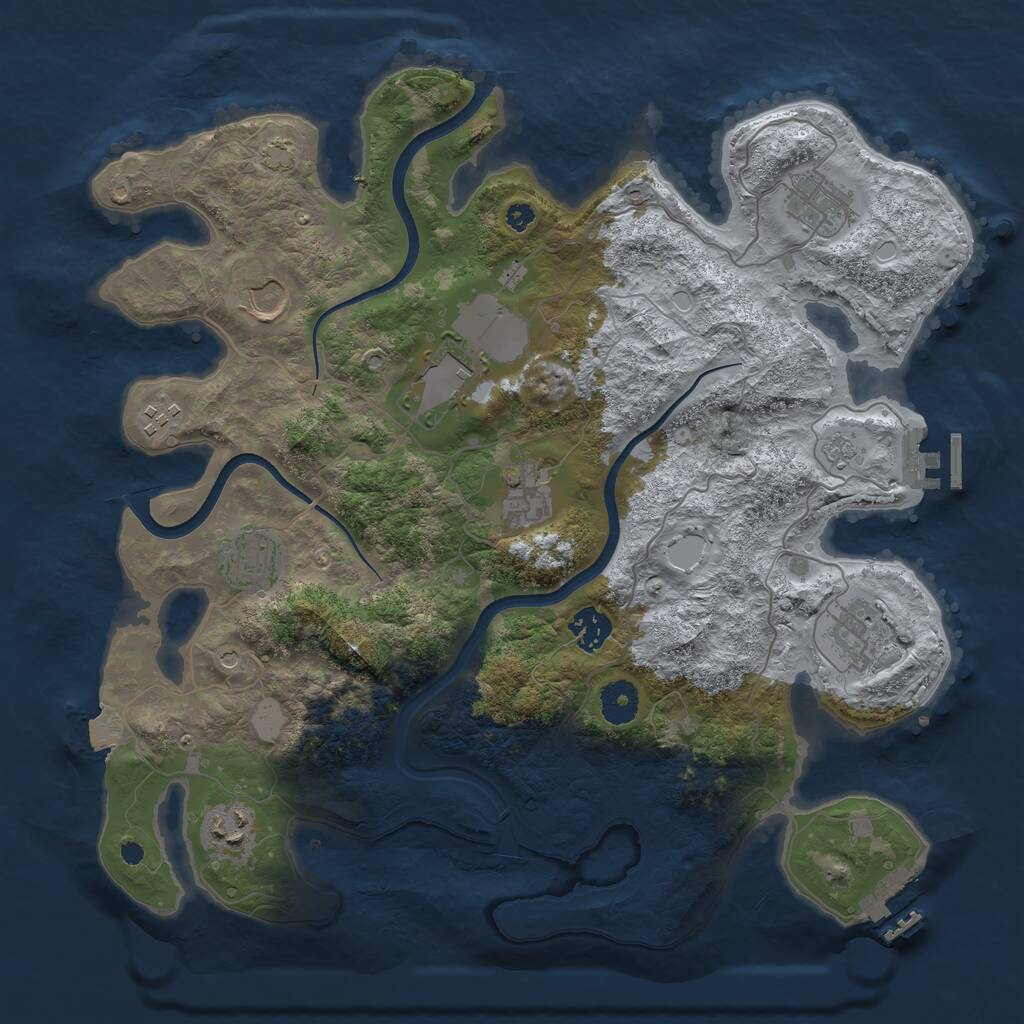 Rust Map: Procedural Map, Size: 3700, Seed: 1758412856, 15 Monuments